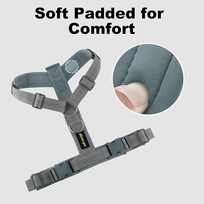 Plutus Pet No Pull Dog Harness, Adjustable Nylon Harness with Soft Padding | Reflective with Front Clip, Heavy Duty for Training and Walking, for Small Medium Large Dogs, Gray, S - Image 3