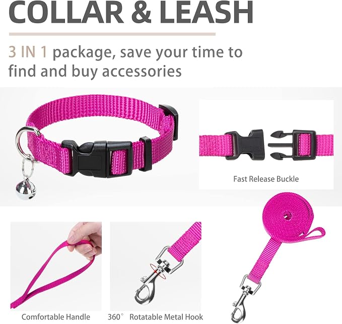 PUPTECK Dog Harness, Collar and Leash Set No Pull for Small Medium Sized | Soft Mesh Puppy Step-in Escape Proof Reflective No Choke Pet Cat Adjustable Walking Vest - Image 4