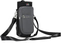 Nuovoware Water Bottle Carrier Bag, 25oz/32oz Bottle Holder with Adjustable Shoulder Strap, 2 Pocket Sling Bag - Neoprene Sleeve for Hiking, Travelling - Black/Gray by NUOVOWARE