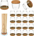 16 Pack Chair Leg Floor Protectors for Hardwood Floors, Round Rubber Furniture Sliders, 360°Felt Pad Bottom Wrapped Thickening Silicone Furniture Legs Caps Covers(Round,Clear-Brown-XL) by Yarehand