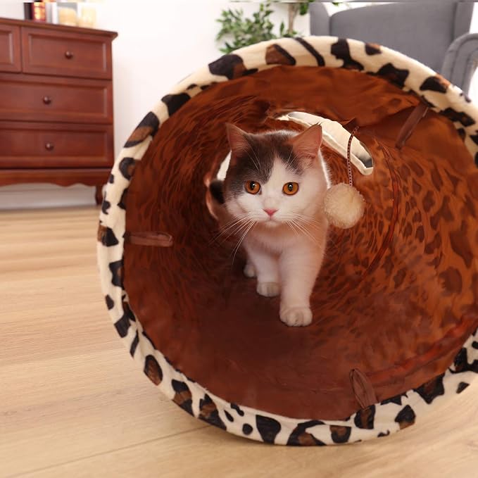PAWZ Road XL Collapsible Cat Tunnel for Fat Cats & Rabbits - 51"x12" Extra Wide Pet Play Tunnel with 12-Inch Diameter for Large Cats, Small Dogs - Image 6
