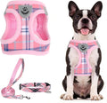 PUPTECK Dog Harness, Collar and Leash Set No Pull for Small Medium Sized | Plaid Puppy Step-in Escape Proof Reflective No Choke Pet Cat Adjustable Walking Vest by PUPTECK