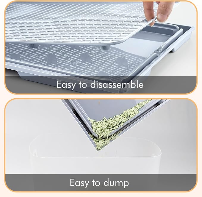 2Pack Cat Litter Box Step, Cat Litter Catcher, Expandable Interlock Litter Mat, Washable Easy Clean, Waterproof & Urine Proof, Grey - Image 4