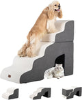 Garnpet Dog Stairs for High Beds with Tunnel, 5-Step Dog Steps for Small Dogs and Cats, Foldable Pet Stairs for High Bed Climbing, Non-Slip Balanced Pet Step Indoor, Beige by Garnpet