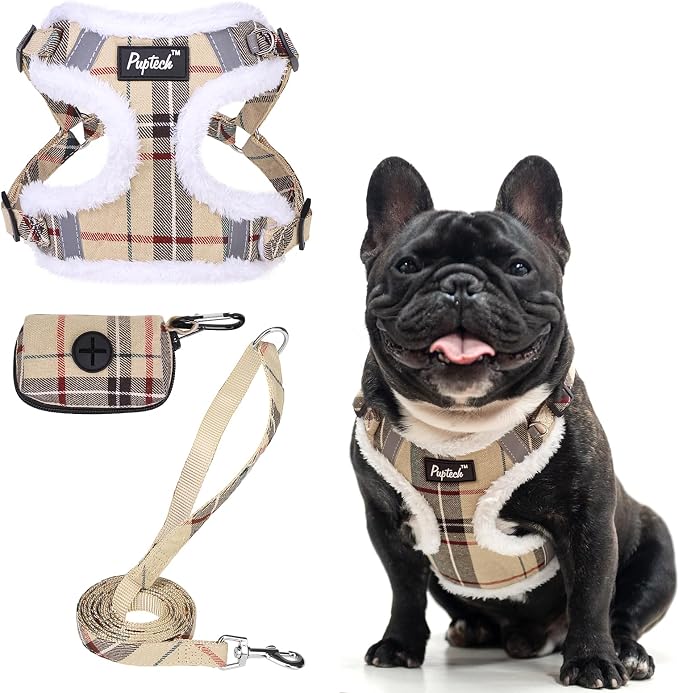 PUPTECK Dog Harness and Leash Set Medium Sized, Step in No Pull Adjustable Puppy Cat Harness Reflective Pet Vest by PUPTECK