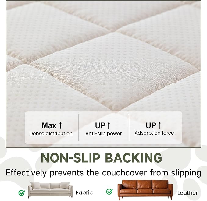 OTOB Couch Cover for Dogs Washable Pet Friendly, Non Slip Plush Fuzzy Love Seat Couch Covers Sofa Slipcovers, Geometric Jacquard Soft Pet Cushion Mat Protector All Seasons, (Dark Gray, 27.6" x 59.1") - Image 6