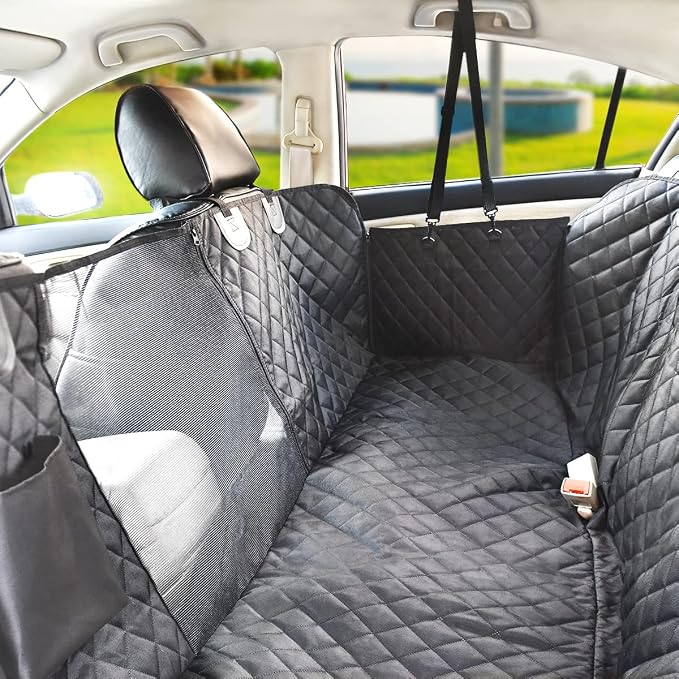 Vailge Dog Car Seat Cover for Back Seat, 100% Waterproof Back Seat Pet Cover for Dogs with Mesh Window, Scratch Prevent Antinslip Dog Hammock for Car - Image 7