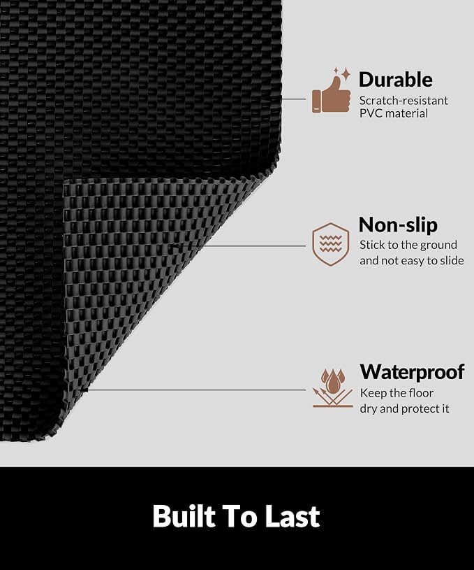 Cooyes Cat Litter Mat - Cut to Fit Any Place, 23"x17" Litter Trapping Mat for Litter Box, Easy to Clean, Waterproof & Non-Slip Kitty Pad, Scatter Control to Protect the Floor (Black) - Image 5
