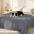 Luciphia Waterproof Blanket for Large Dog, Reversible Sherpa Couch Cover | waterproof pet blanket sherpa fleece reversible couch cover bed protector car from spills scratches, Grey+Beige 85" x 57" by luciphia
