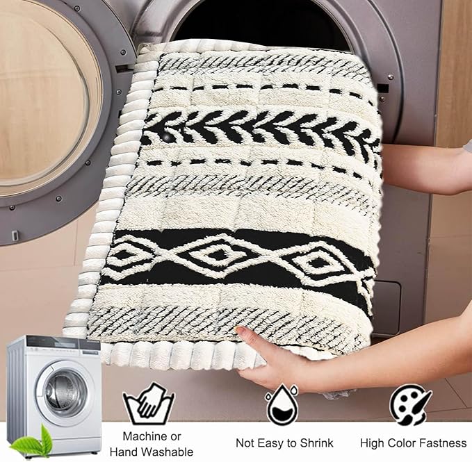 Couch Cover for Dogs, Washable Non-Slip Boho Geometric Pet Sofa Protector, Soft Sofa Slipcovers Cushion Protector for Dogs and Cats. (Black, 27.6" x 59.06" x 1.5") - Image 6