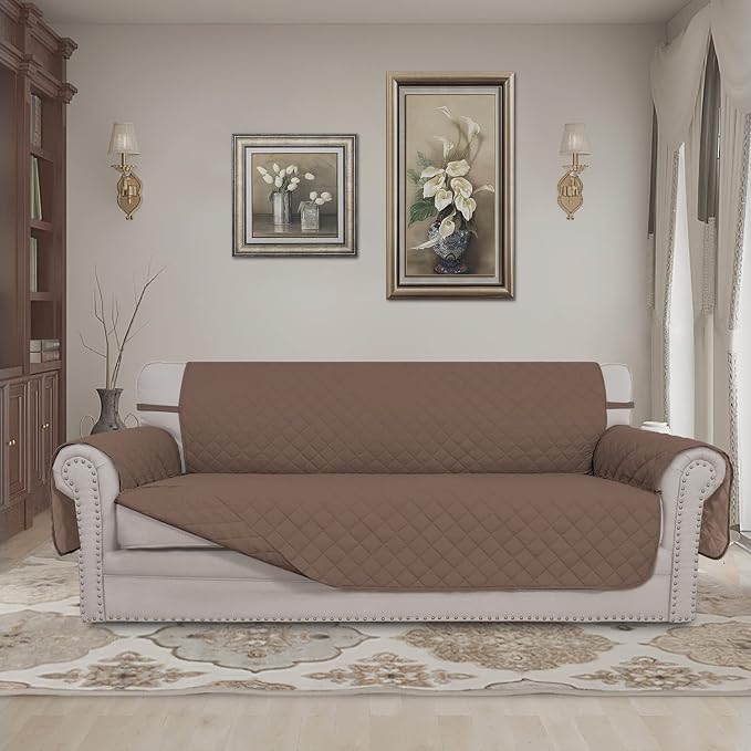 Easy-Going Reversible Couch Cover, 4 Seater Sofa, Brown/Brown | XX-Large Sofa, Washable Slipcover For Dogs, Water Resistant Mat, Living Room, Non-Slip Sofa Cover, Pet Friendly - Image 2