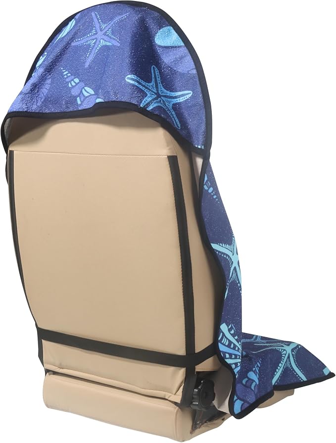 Car Seat Cover Protector Front Seats,for Gym Workout,Running,Swimming,Beach and Hiking,Waterproof Sweat Towel Bucket Seat Covers for Cars SUV Trucks (Conch Shells Starfish, 1Pcs) - Image 6