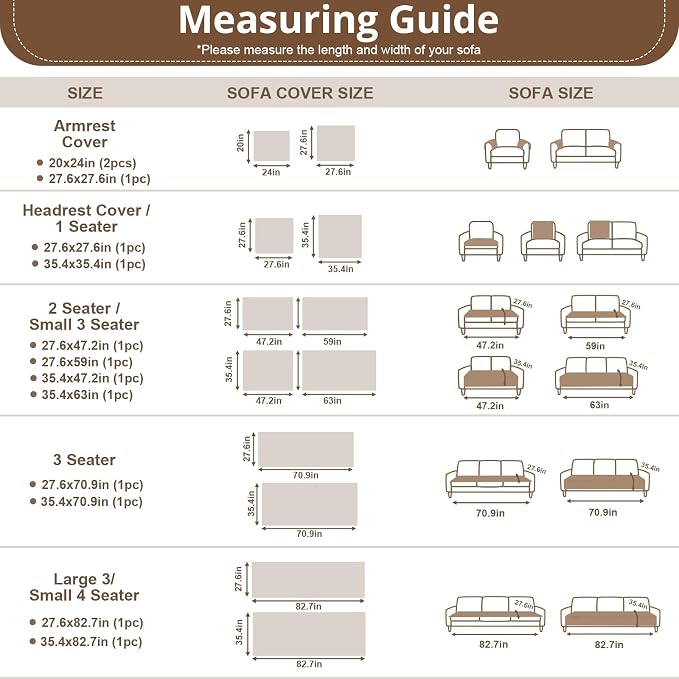 OstepDecor Couch Cover for Dogs, Washable Non Slip Sofa Cover for Pets | Soft Couch Covers for Sofa, Loveseat and Sectional, Furniture Protector Against Pet Hair & Dirt (27.6" x 47.2", Brown) - Image 8