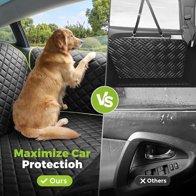 Dog Car Seat Cover for Tesla Model 3 Model Y, Scratch-Resistant Leather with 360° Full Coverage, Non-Slip Car Dog Hammock with Window Flap Insert Fixing, Waterproof Car Seat Protector for Back Seat - Image 6