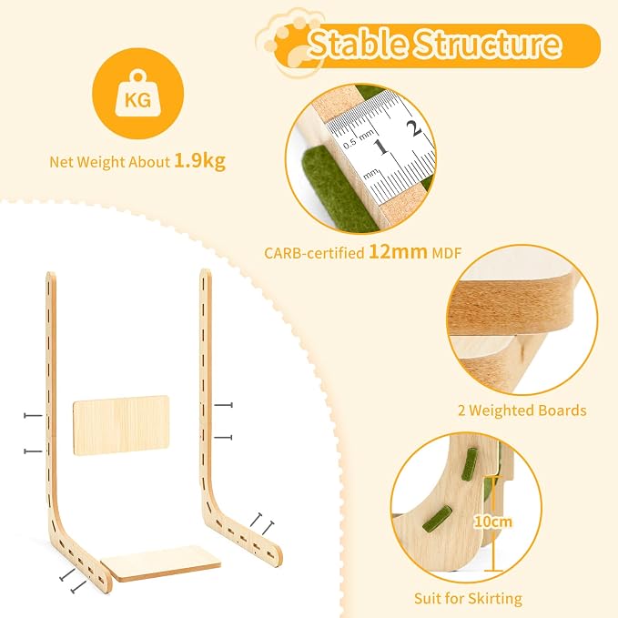 Felt Cat Scratcher for Indoor Cats,26.8 Inch,Green | L Shaped Scratching Post, Scratch Board Scratchers for Large Cat Scratch Pad Furniture Protector with Ball Kitten Toys - Image 4
