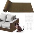 Cat Scratch Furniture Protector for Couch, Wall & Door Guard, Trimmable Self-Adhesive Scratch Pad, DIY Climbing Mat, Deterrent, Scratching Post Replacement (118''x15.8'', Brown) by pawstrip