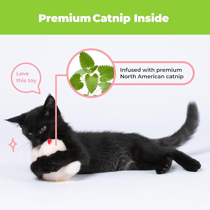 Best Pet Supplies Catify Interactive Flapping Cat Toy - Chick, Beige | Catnip Infused, Motion Activated Wings, Realistic chirps, Soft, Rechargeable, For Indoor Kittens & Cats, Independent Play - Image 5