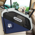 Collapsible Car Travel Crate for Small and Medium Dogs | 360° Air Flow, Heavy-Duty Metal Frame, Mesh Windows, Feeding/Comfort Access for Backseat by DAISTERN