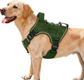 Heavy-Duty Tactical Dog Harness for Large Dogs, No Pull Adjustable Reflective Pet Vest with Molle System, K9 Military-Grade Control for Service Training, Outdoor & 10+ Breeds, Green, Medium by Bruvoalon