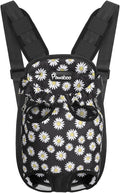 Pawaboo Pet Carrier Backpack, Adjustable Pet Front Cat Dog Carrier Backpack Travel Bag, Legs Out, Easy-Fit for Traveling Hiking for Small Medium Dogs Cats Puppies, Extra Large, Black Daisy Print by Pawaboo