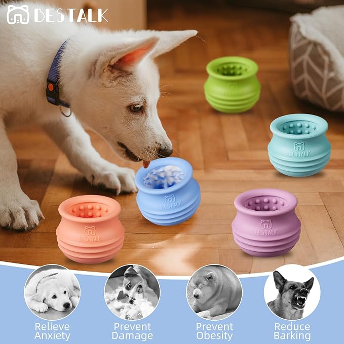 Dog Enrichment Treat Toy, Long-Lasting Wobbly Interactive Freeze Lick Toys for Dogs, Stuffable Puzzle Feeder Toy for Boredom, Silicone Treat Dispensing Chew Toy (Baby Blue,S) - Image 5