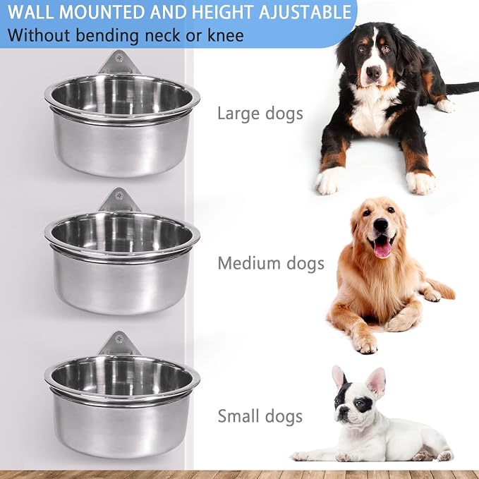 Raised Small Dog Bowls Wall Mount Pet Bowl, Collapsible Elevated Pet Bowl for Dog Cat Chicken Coop - 4 Cups / 1 Quart - Image 8