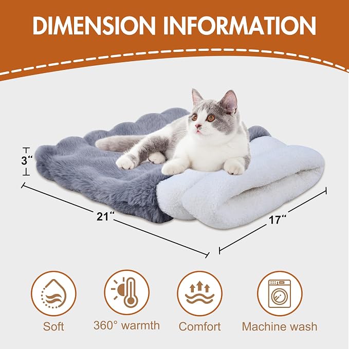 3 in 1 Semi-Enclosed Self Warming Burrow Cat Bed Sleeping Cave | Keep Warming, Machine Washable, Easy to Clean, Soft & Comfortable, Pet Beds fo Cats & Dogs, Cozy Privacy Nook - Image 5