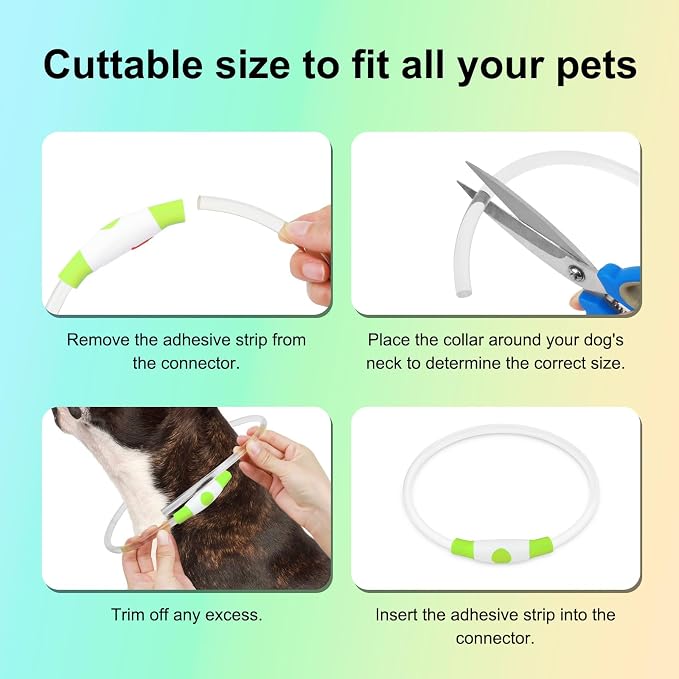 Led Dog Collar - Waterproof Lighted Pet Collar Rechargeable for Night, TPU Cuttable Light Up Doggie Collar for Small, Medium, Large Dogs Walking (Green) - Image 4