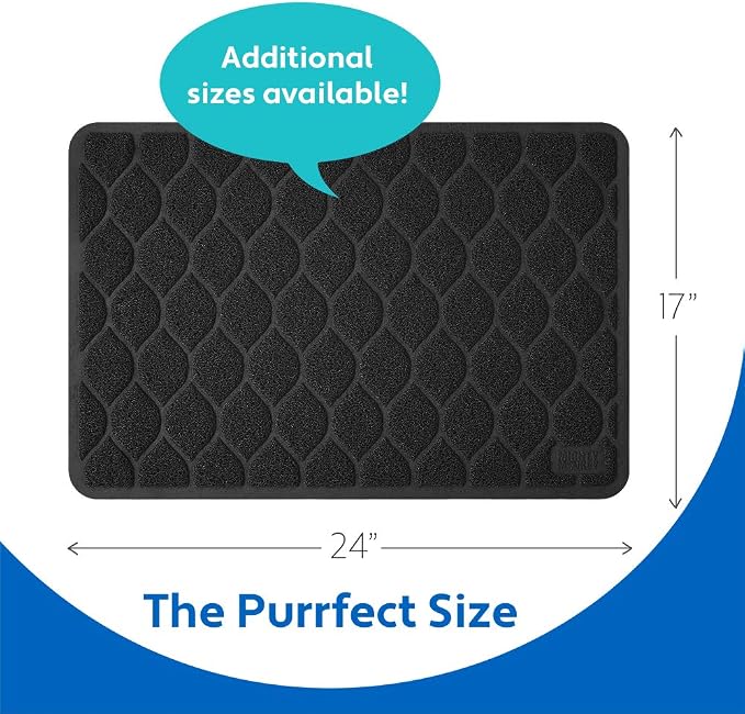 MIGHTY MONKEY Waterproof BPA Free Cat Litter Box Trapping Mat, Easy Clean Floors, Textured Backing, Soft on Sensitive Kitty Paws, Cats Accessories, Less Waste, Stays in Place, 24x17, Black - Image 6