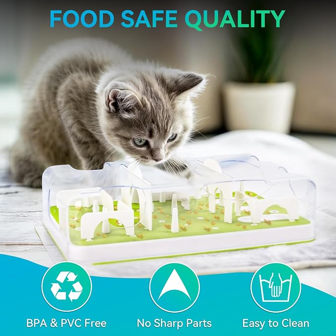ALL FOR PAWS Interactive Cat Puzzle Feeder & Slow Feed Toy – Mental Stimulation Treat Dispenser Maze for Indoor Cats, Enrichment & Cat Food Toy - Image 6