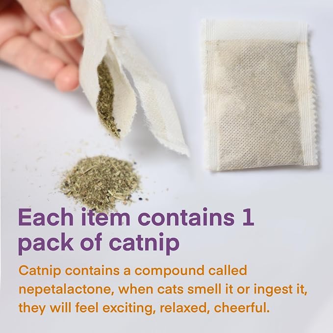 Cat Toys for Indoor Cats, Kitten Toys for Indoor Kittens, Catnip Rope Chew Toys for Teeth Cleaning, Interactive Cat Teething Toy, Kitty Kicker Toy, 3 Pack (Plus 1 Pouch of Catnip) - Image 4