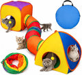Rypet Cat Toy Tunnel and Cubes Bundle, Play Tubes for Indoor Cats,Rainbow | 3-in-1 Tunnel Cubes Tent, Crinkle Tube for Play, DIY Shapes, Ball and Bell for Play, Tear-Resistant Polyester, Folds Flat by RYPET