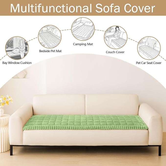 hyha Couch Cover for Dogs, Washable Non Slip Plush Flannel Sofa Protector | Thick Flannel, Anti-Slip Backing, Pet Hair & Scratch Protection, Fits Sofa & Loveseat (27.6" x 82.7") - Image 3
