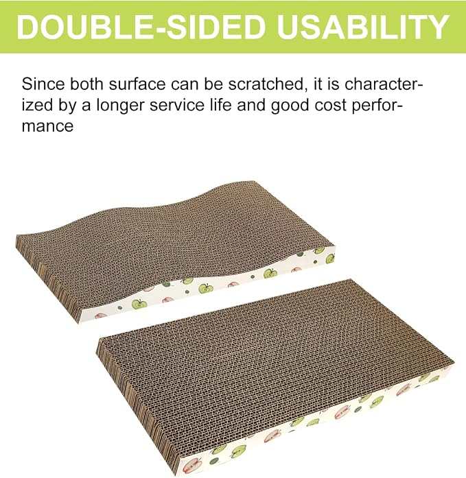 6 Pack Cat Scratching Board, Double-Sided Usability, with Catnip | Corrugate Cat Scratcher for Indoor Cats, Cat Scratch Pad with Premium Scratch Textures Design, Cardboard Cat Scratcher, 6pcs - Image 3