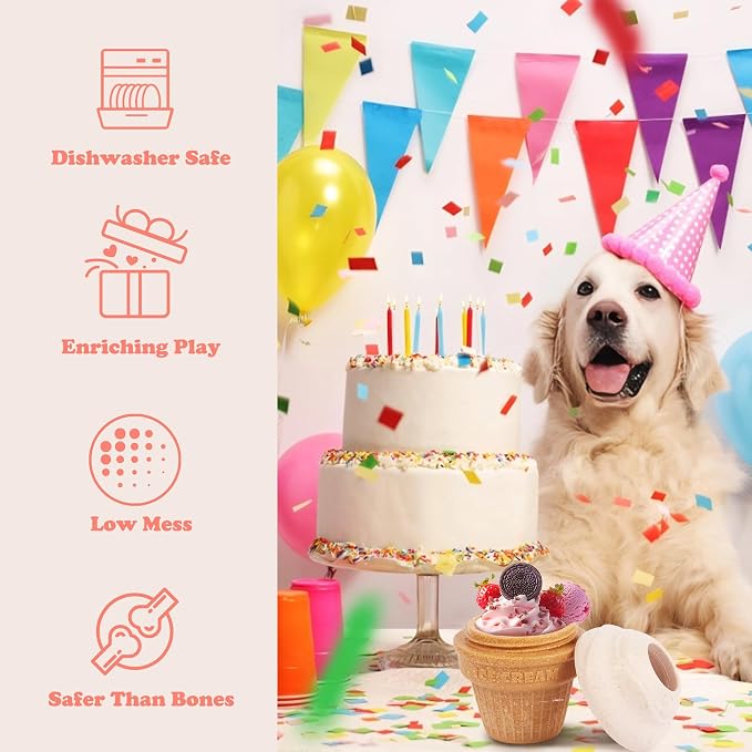 Interactive Dog Toys for Boredom-Multi-Functional Design-Birthday Gifts for Dogs-Frozen Treats-Medium/Large Dog Toys-Party Ice Cream - Image 5