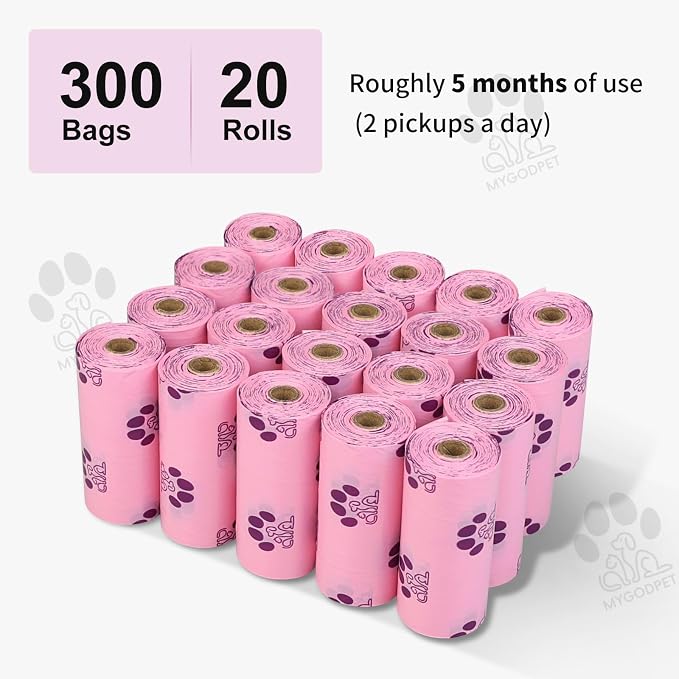 Dog Poop Bags Rolls 300 Count Biodegradable Poop Bags Refills for Dog and Cat Lavender Scented Waste Bag Leak Proof Doggie Poop Bag Doggy Trash Bag Purple - Image 7