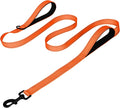 Joytale Dog Leash for Large Dogs that Pull, Double Handle, 5FT, Orange | Traffic Handle for Control, Padded Handle Reduces Hand Strain, Reflective Stitching for Night Safety, Strong Nylon Webbing by Joytale