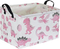 Rectangular Pink Baskets,Dinosaur Basket Cute Storage Basket Organizer for Kids Room Dinosaur Decor ,Clothers,Toys Box,Books,Kid's Gifts Storage. (Pink Dinosaur) by Sanjiaofen