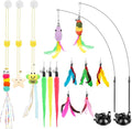 Atosun Interactive Cat Toys, 15PCS Cat Wand and Feather Toys for Indoor Cats, Reusable Suction Cup Toys for Kittens Play Exercise by Atosun