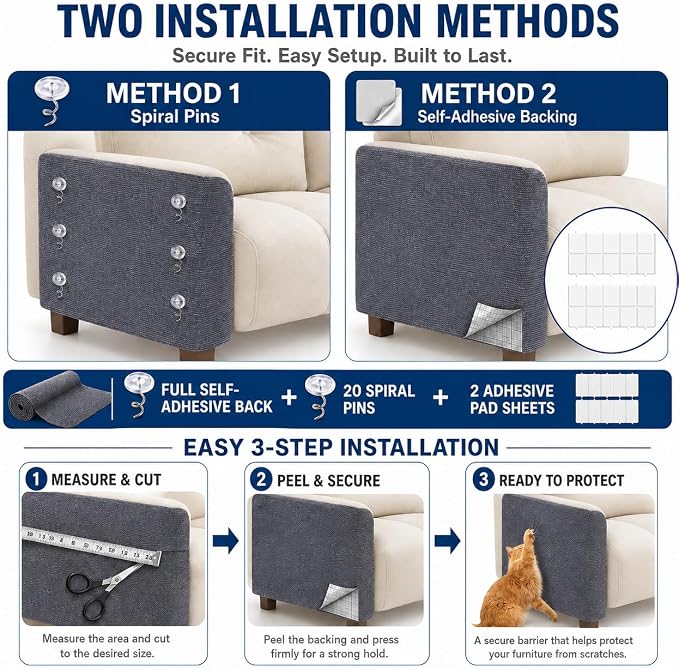 Cat Scratch Furniture Protector, Durable Furniture Guards | 78.7"x15.8" Cat Scratching Mat, DIY Climbing Cat Carpet Mat, Suitable for Sofas, Cabinet, Walls, Cat Scratching Post - Image 7