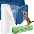 TOOSOFt Anti Cat Scratch Furniture Protector Clear Vinyl 196.9"x16.5" | Couch Protector from Cat Claws Thicken - Single Sided Sticky Flexible Dog Tape for Furniture, for Couch Corner Door Walls Bed by TOOSOFt