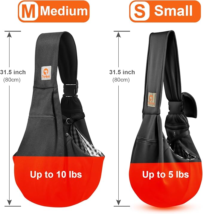 Tomkas Dog Sling Carrier for Small Dogs Puppy Carrier for Small Dogs (Black, for Pets Weight 2-7 lbs) - Image 7