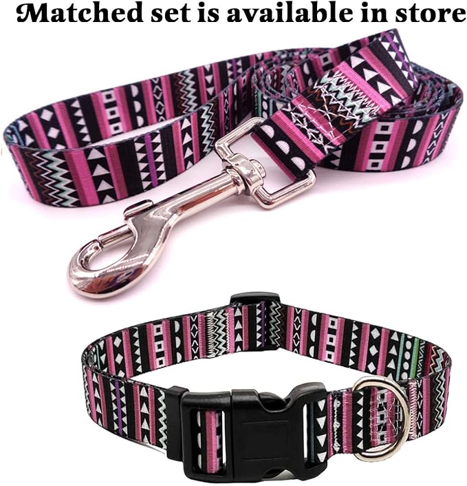 Mihqy Dog Collar for Large Dogs, Fashion Design, Bohemian Purple,L | Neck Fit 14.9"-24.8", Multiple Patterns，4 Sizes for Small Medium Large Dogs, Comfortable for Walks and Outdoor Hikes - Image 7
