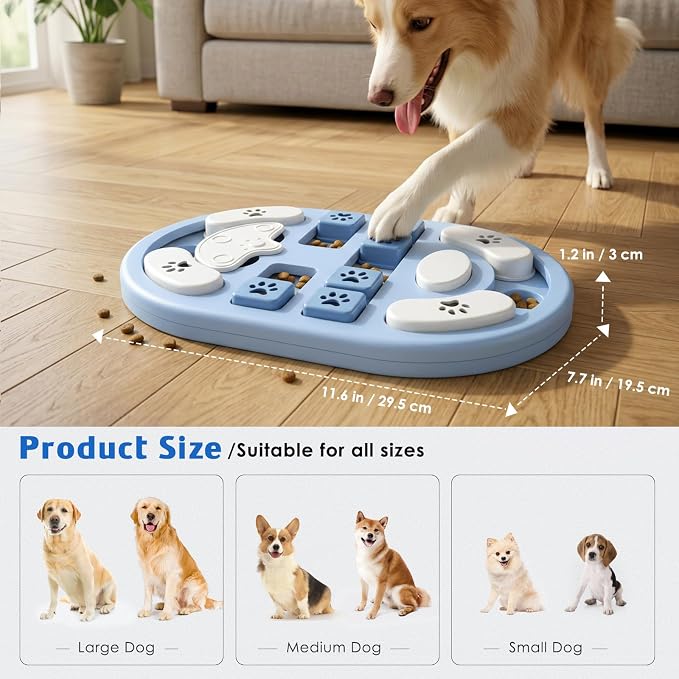 Dog Puzzle Toy, Interactive Treat Dispensing Toys, Grey | Dog Enrichment Toys, IQ Training & Mental Stimulation, Non-Slip Slow Feeder, For Puppies Small Medium Large Dogs Cats - Image 4