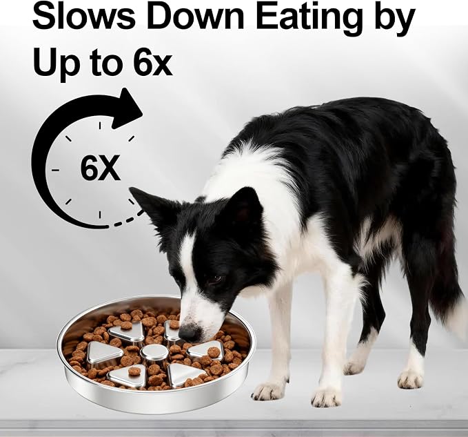 Kactoily 304 Stainless Steel Slow Feeder Dog Bowls, 2.5 Cups Capacity | Non-Slip Metal Dog Slow Feeder Bowl, Raised Design for Slow Eating & Digestive Health - Perfect for Medium Large Dogs - Image 7