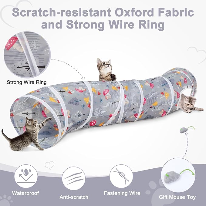 Glittme S-Shape Cat Tunnel, Foldable Cat Tunnels for Indoor Cats | Interactive Bunny Tunnel And Cat Tubes With Crinkle Sounds. Ideal For Kittens, Ferrets And Small Pets To Hide, Play Or Rest - Image 4