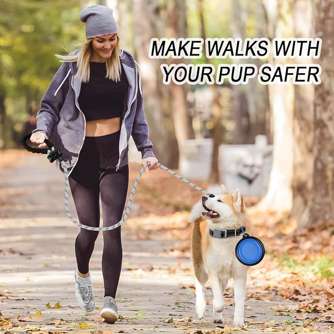 BARKBAY Dog Leashes for Large Dogs Heavy Duty Dog Leash 4/5/6 FT with Comfortable Padded Handle and Highly Reflective Threads for Medium Large Dogs Walking Training Running (5FT-1/2'',Gray) - Image 3