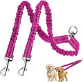 MingXpet 2 Dog Leash, Dog Leash for 2 Dogs, 360° Swivel No Tangle Double Walking Training Leashes for Small Dogs, Comfortable Shock Absorbing Reflective Bungee, Rose by MingXpets