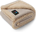 Waterproof Pet Blanket, Liquid Pee Proof Dog Blanket for Sofa Bed Couch, Reversible Sherpa Fleece Furniture Protector Cover for Small Medium Large Dogs Cats, Grey Beige Medium（57" x 40"） | waterproof pet blanket sherpa fleece reversible couch cover bed... by luciphia