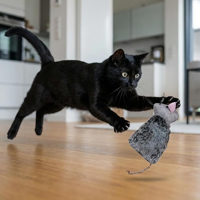 Ciieeo 3pcs Refillable Catnip Cat Toys for Indoor Cats & Kittens Plush Interactive Teething Chew Toy Mouse Shaped Catnip Pillow Assorted Colors - Image 9